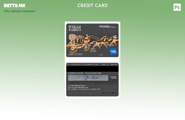 Модерен стил на USA Wells Fargo банка Amex шаблон за картичка